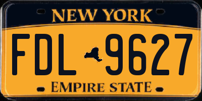 NY license plate FDL9627