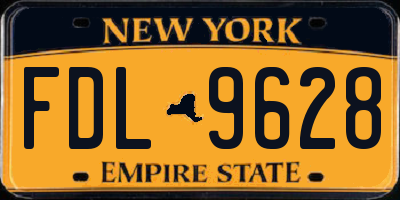 NY license plate FDL9628