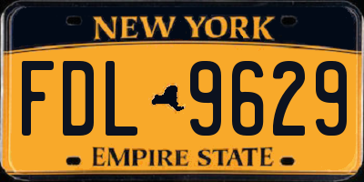 NY license plate FDL9629