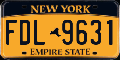 NY license plate FDL9631
