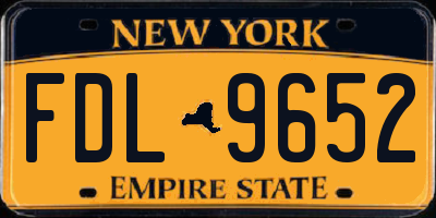 NY license plate FDL9652