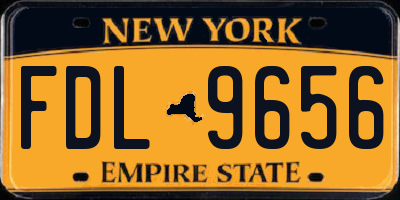 NY license plate FDL9656