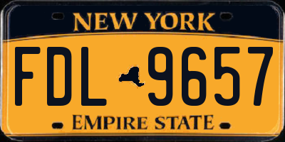 NY license plate FDL9657