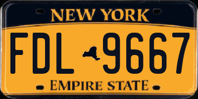NY license plate FDL9667