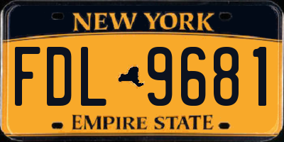NY license plate FDL9681