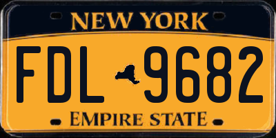 NY license plate FDL9682