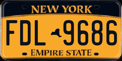 NY license plate FDL9686