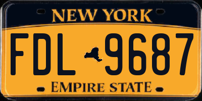 NY license plate FDL9687