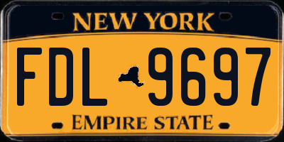 NY license plate FDL9697