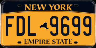 NY license plate FDL9699
