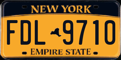 NY license plate FDL9710