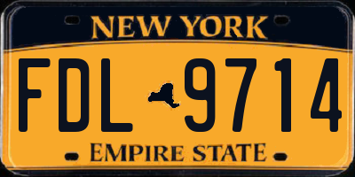 NY license plate FDL9714