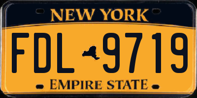 NY license plate FDL9719