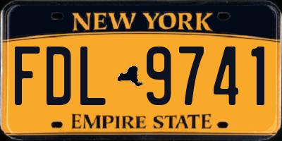 NY license plate FDL9741