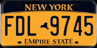 NY license plate FDL9745