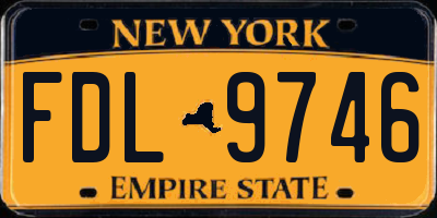 NY license plate FDL9746