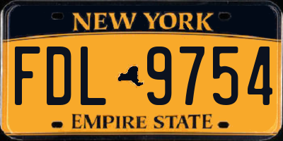 NY license plate FDL9754