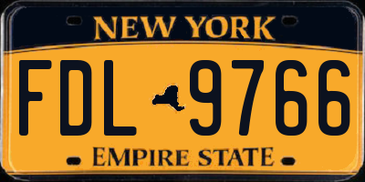 NY license plate FDL9766