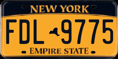 NY license plate FDL9775