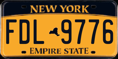NY license plate FDL9776