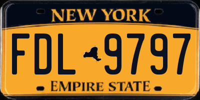 NY license plate FDL9797