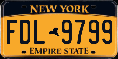 NY license plate FDL9799