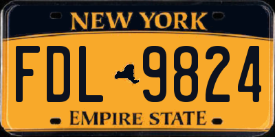 NY license plate FDL9824
