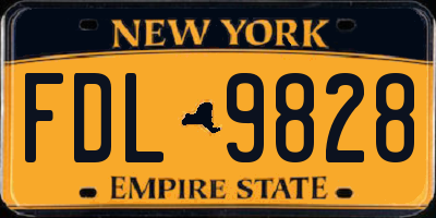 NY license plate FDL9828