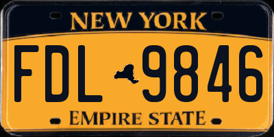 NY license plate FDL9846