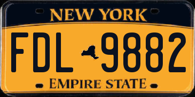 NY license plate FDL9882