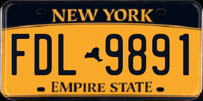 NY license plate FDL9891
