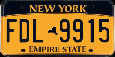 NY license plate FDL9915