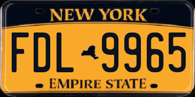 NY license plate FDL9965