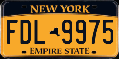 NY license plate FDL9975