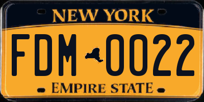 NY license plate FDM0022