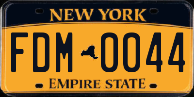 NY license plate FDM0044