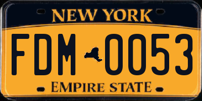 NY license plate FDM0053