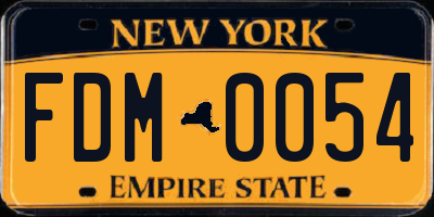 NY license plate FDM0054