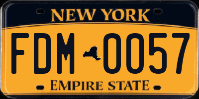 NY license plate FDM0057