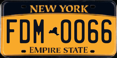 NY license plate FDM0066