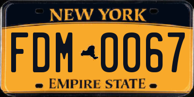 NY license plate FDM0067