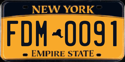 NY license plate FDM0091