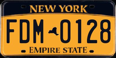 NY license plate FDM0128