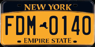 NY license plate FDM0140