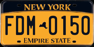 NY license plate FDM0150