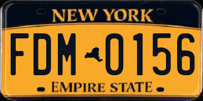 NY license plate FDM0156