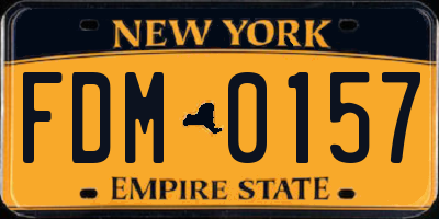 NY license plate FDM0157