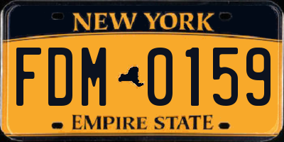NY license plate FDM0159