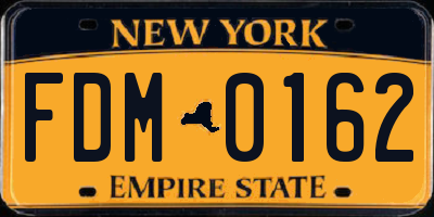 NY license plate FDM0162