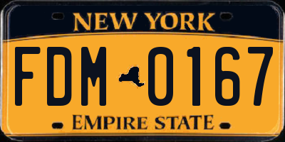 NY license plate FDM0167